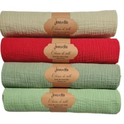 Chemin de table Gaze de Coton - 28 cm x 3 m - Couleur au choix