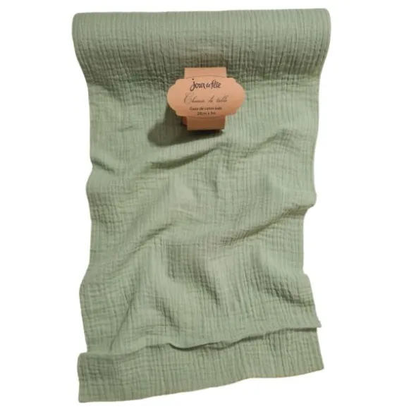 Chemin de table Gaze de Coton - 28 cm x 3 m - Couleur au choix
