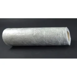 Chemin de Table Intissé 30 cm x 25 M - Argent - Vagues