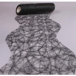 Chemin de Table Intissé 30 cm x 25 M - Noir - Vagues