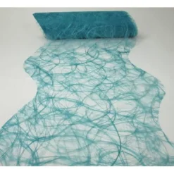 Chemin de Table Intissé 30 cm x 25 M - Turquoise - Vagues