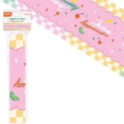 Chemin de table "Joyeux Anniversaire" en tissu - 5 m - Collection Retro Pop