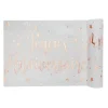 Chemin de Table Joyeux Anniversaire - Métal Rose Gold