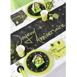 Chemin de Table "Joyeux Anniversaire" - Vert