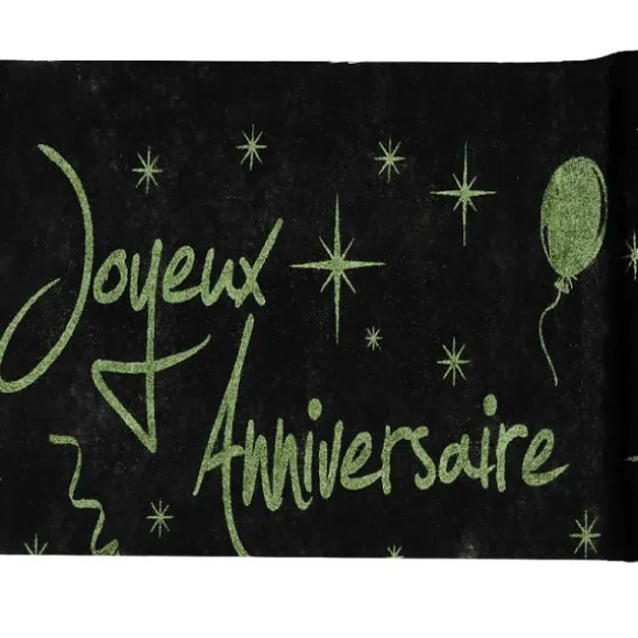 Chemin de Table "Joyeux Anniversaire" - Vert