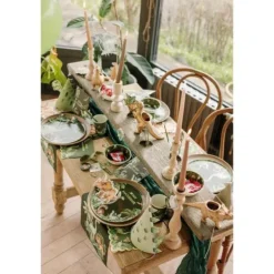 Chemin de table "Joyeux Anniversaire" en tissu - 28 cm x 3 m - Collection Dinosaures