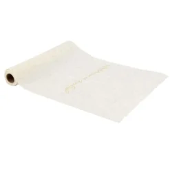 Chemin de table "Joyeux Anniversaire" en tissu - 28 cm x 3 m - Collection Gold'n Age - Âge au choix