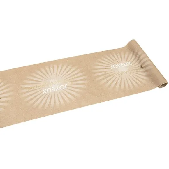 Chemin de table "Joyeux Anniversaire" en toile - 28 cm x 3 m - Collection Éclat