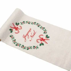 Chemin de Table "Joyeux Noël" - Couronne de Houx