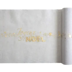 Chemin de Table "Joyeux Noël" - Noël Or Métallisé