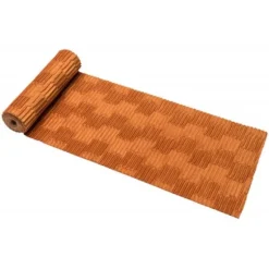Chemin de table Leony Velours Plissé - 28 cm x 3 m - Mandarine
