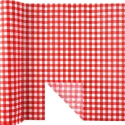 Chemin de table à motifs vichy prédécoupé en tissu - 40 cm x 4,8 m