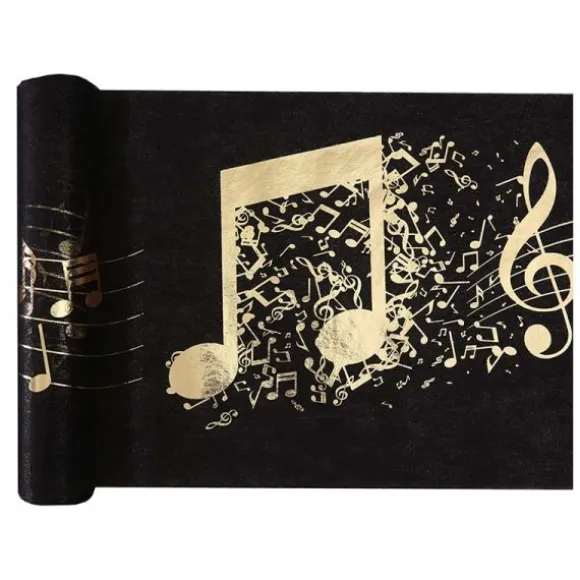 Chemin de Table Musique - Or & Noir - 5 mètres