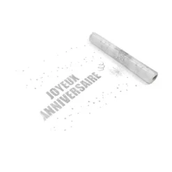 Chemin de Table Organza "Joyeux Anniversaire" - Argent