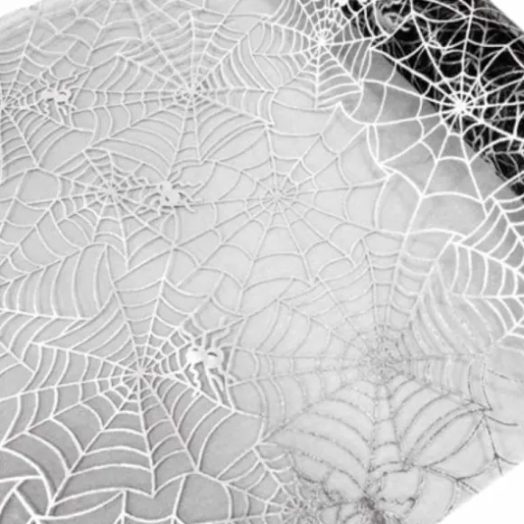 Chemin de table organza toile d'araignée argenté