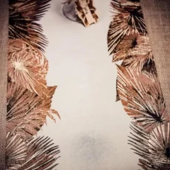 Chemin de table - Palm Leaf - Sable et Or