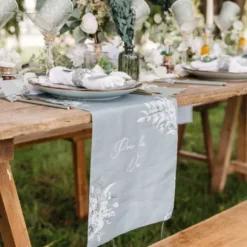 Chemin de table "Pour la vie" - 28 cm x 5 m - Collection Greenery
