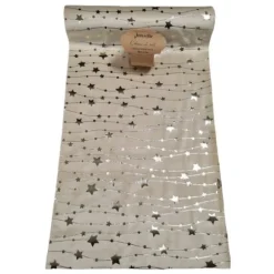 Chemin de table Velours - 28 cm x 3 m - Étoile - Noël Doré