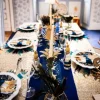 Chemin de Table Velours Lavable - Bleu Marine