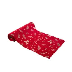 Chemin de table Velours Rouge et Or - Collection Holly Christmas