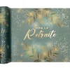 Chemin de table "Vive la Retraite" en polyester - 30 cm x 2,5 m - Collection Retraite Dorée - Couleur au choix