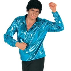 Chemise Disco Bleu Ciel Homme - Taille Unique