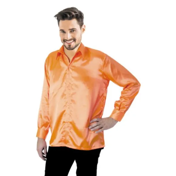 Chemise Disco Orange Fluo pour homme - Taille unique