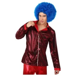 Chemise disco rouge pour homme - Taille au choix