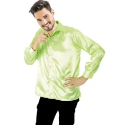 Chemise Disco Vert Fluo pour homme - Taille unique