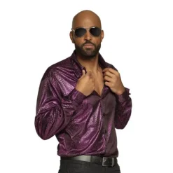 Chemise Funky Mauve pour homme - Taille au choix