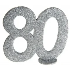 Chiffre Anniversaire Paillettes Argent - Age au choix