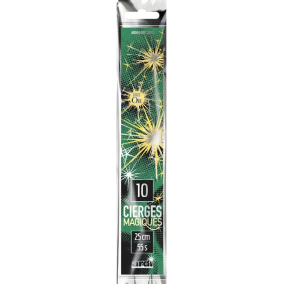 10 cierges magiques - 25 cm