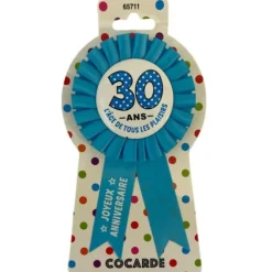 Cocarde d'anniversaire Bleu - Age au Choix