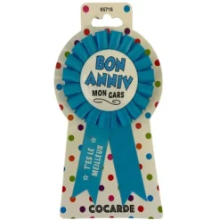 Cocarde d'anniversaire Bleu - Age au Choix