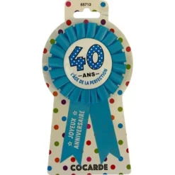 Cocarde d'anniversaire Bleu - Age au Choix