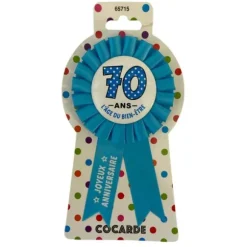 Cocarde d'anniversaire Bleu - Age au Choix