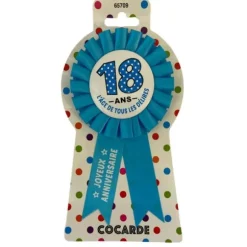 Cocarde d'anniversaire Bleu - Age au Choix