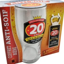 Coffret Bière pour Anniversaire - Verre et Décapsuleur - Âge au choix