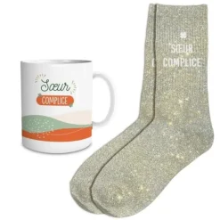 Coffret Cadeau Affectif Mug et Chaussettes - Sœur Complice