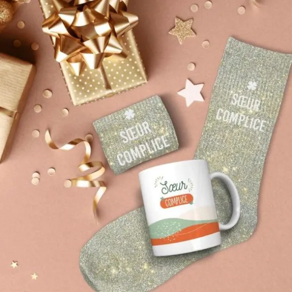 Coffret Cadeau Affectif Mug et Chaussettes - Sœur Complice