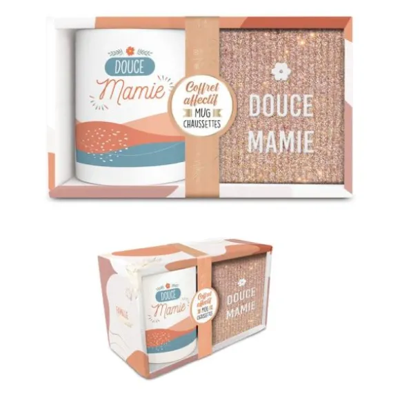 Coffret Cadeau Affectif Mug et Chaussettes - Douce Mamie