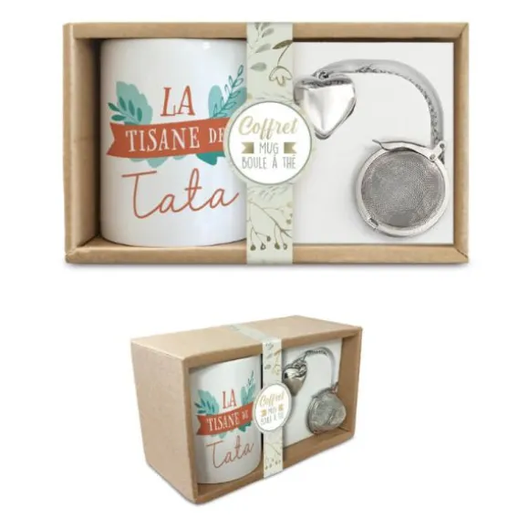 Coffret Cadeau Mug et Boule à thé - La tisane de Tata