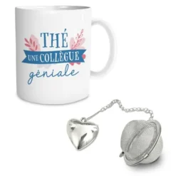 Coffret Cadeau Mug et Boule à thé - Thé une collègue géniale