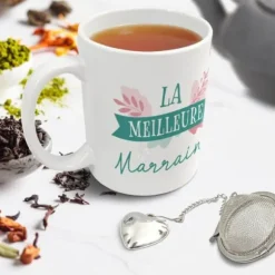 Coffret Cadeau Mug et Boule à thé - La meilleure Marraine