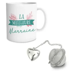 Coffret Cadeau Mug et Boule à thé - La meilleure Marraine