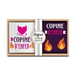 Coffret Cadeau Mug et Chaussettes - Copine d'enfer