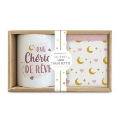 Coffret Cadeau Mug et Chaussettes - Une Chérie de rêve