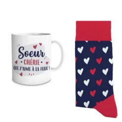 Coffret Cadeau Mug et Chaussettes - Sœur chérie