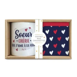 Coffret Cadeau Mug et Chaussettes - Sœur chérie