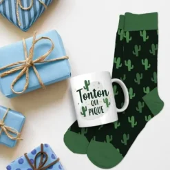 Coffret Cadeau Mug et Chaussettes - Tonton qui pique